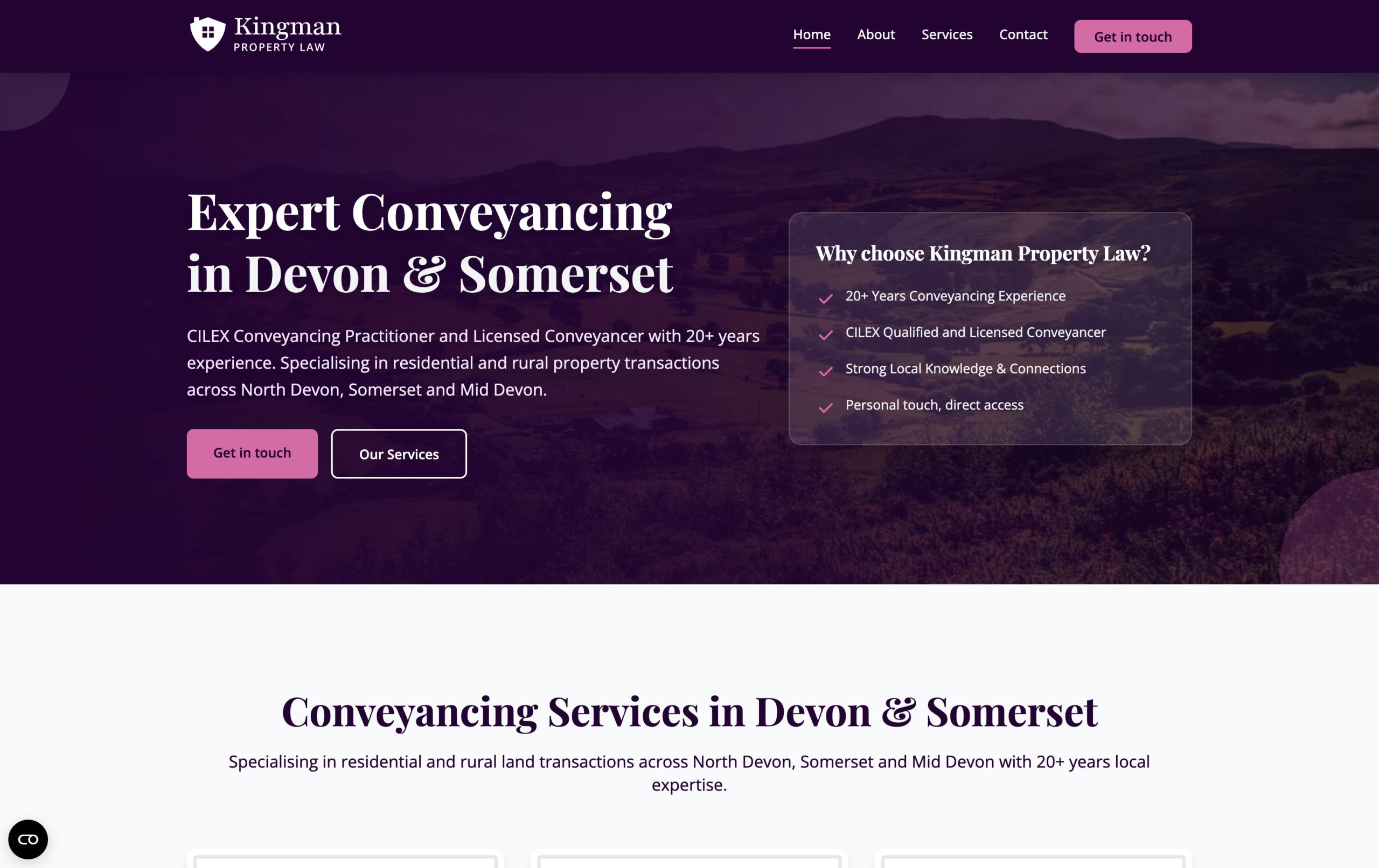 Kingman Law website screenshot